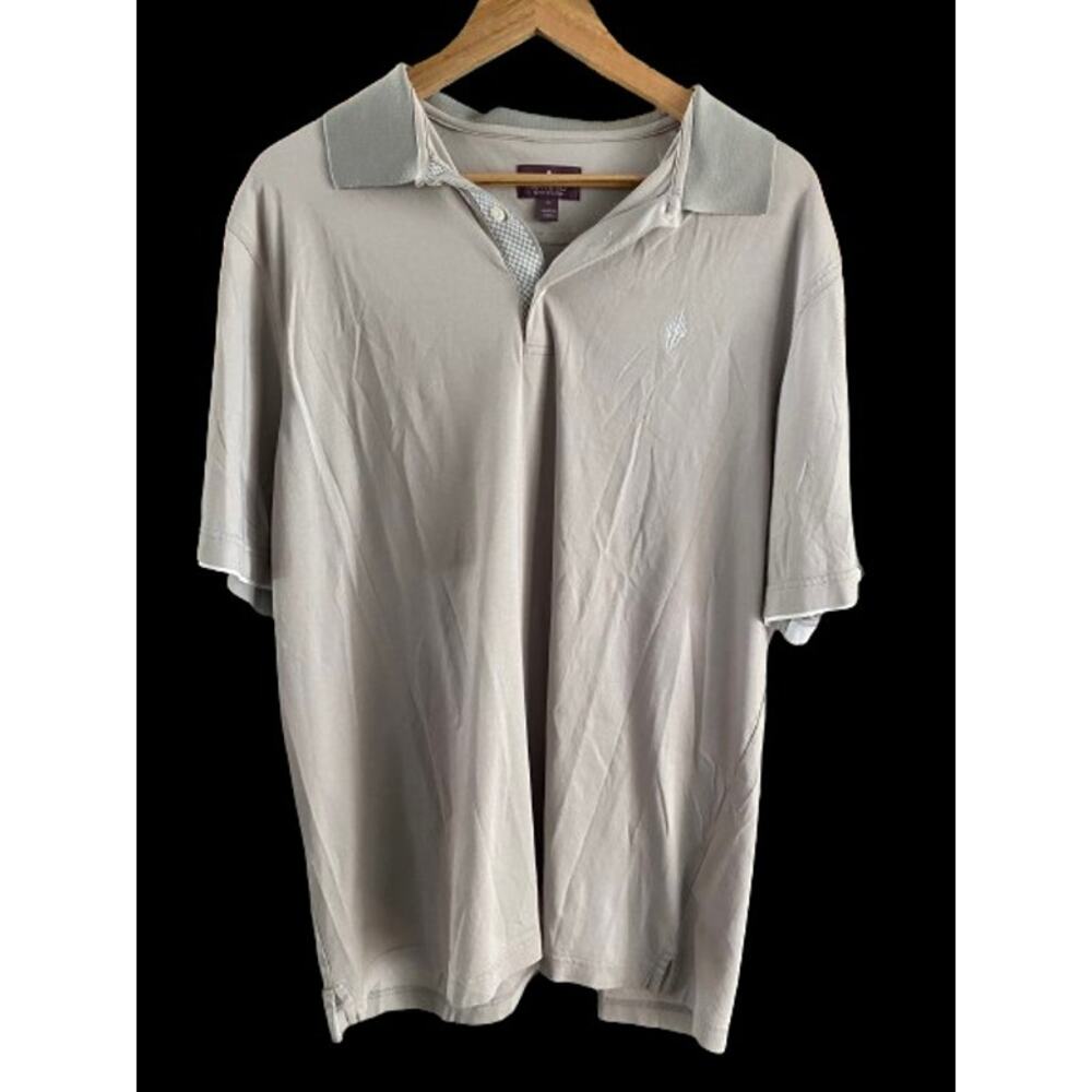 ARI8TO Aristo Eighteen‎ Beige White Collared Golf Shirt Sz XL